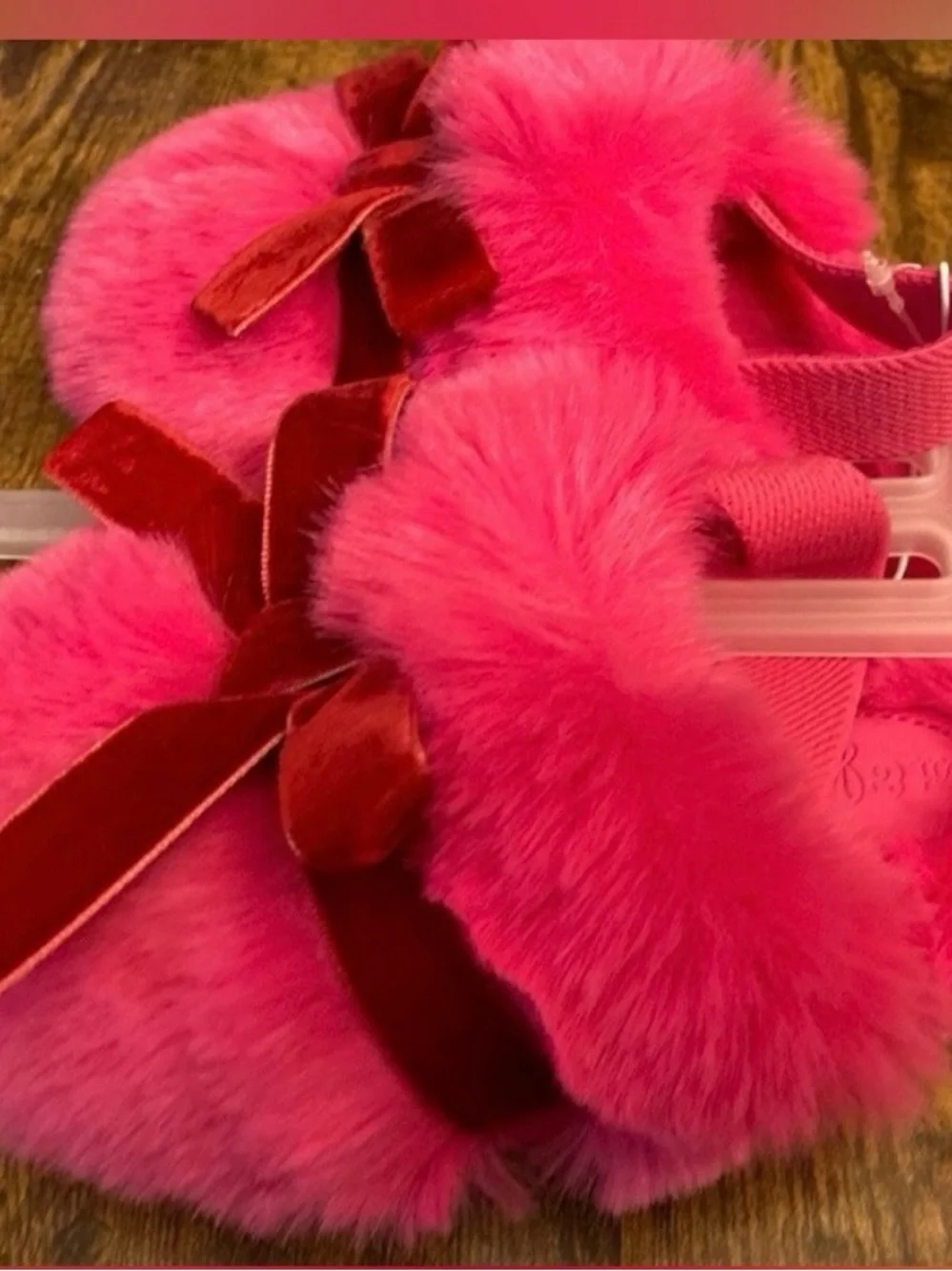 Toddler Adler Plush Scuff Slippers - Cat & Jack™ Pink Toddler Size 5T-6T New